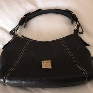 Dooney & Bourke Black and Gold Mini Slouch Bag